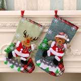 Christmas Stocking Candy Bag Flax Hanging Stockings Xmas Tree Decor