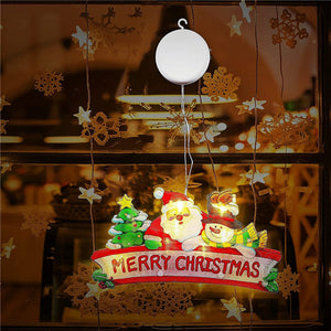 Christmas Sucker Window Decoration Hanging String Sticker Decor Ornament Lights