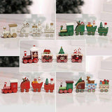 Christmas Wooden Train Home Decor Table Ornament Gift