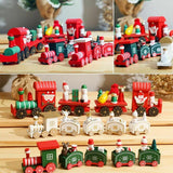 Christmas Wooden Train Home Decor Table Ornament Gift