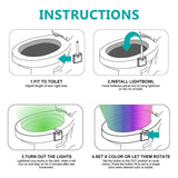 16 Color Changing LED Toilet Bowl Night Light Motion Activated