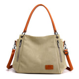 Fashion Designer Shoulder Crossbody Messenger Canvas Cloth Handbag Convertible Bag