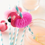 20Pcs Disposable Flamingo Paper Drinking Straw Decorations