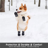 4Pcs Anti-Slip Sole Winter Snow Dog Booties with Reflective Straps Dog Shoes