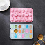 2pcs Easter Chocolate Candy Mold Bunny Egg Silicone Baking Mould