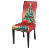 Christmas Elastic Dining Room Seat Chair Cover