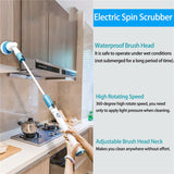 Electric Cleaning Scrubber With Extension Handle