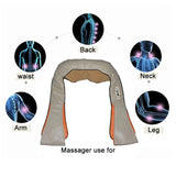 Electric Neck Shoulder Back Massager Infrared Heated Car Home Massagem