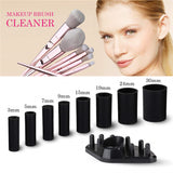 Electric Makeup Brush Cleaner and Dryer Kit with 8 Rubber Holders