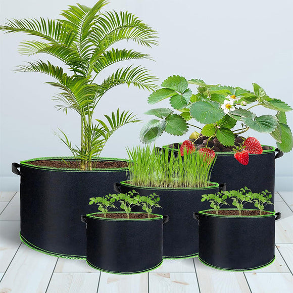 5 Pcs Grow Bags Heavy Duty Container Thickened Nonwoven Fabric Plant Pots