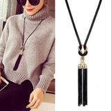 Women Fashion Tassel Pendant All Match Long Chain Sweater Necklace Jewelry Gift