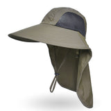 Wide Brim Hat Sun Protection Fishing Caps with Large Neck Flap