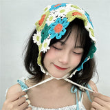 Handmade Crochet Boho Floral Hair Headbands Scarves Head Scarf