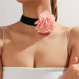 Romantic Big Rose Flower Choker Necklaces