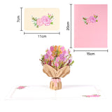 Flower 3D Pop Up Valentines Gift Card with Envelope for Girlfriend Wife Mom