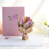 Flower 3D Pop Up Valentines Gift Card with Envelope for Girlfriend Wife Mom