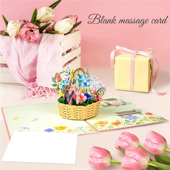 3D Flower Bouquet Flowers Pop Up Card