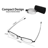 Folding Readers Compact Reading Glasses with Case