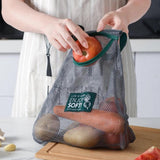 2pcs Hanging Mesh Storage Bag for Fruit Vegetable Garlic Onion