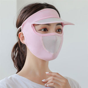 Ice Silk Sunscreen Full Face Cover Mask UV Protection Cycling Outdoor Sun Cap