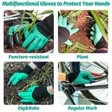 Garden Gloves with Claws Planting Latex Coating Waterproof Breathable Tools