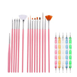 20pcs/set Gel Design Pen Painting Polish Brush Nail Art Brushes Set