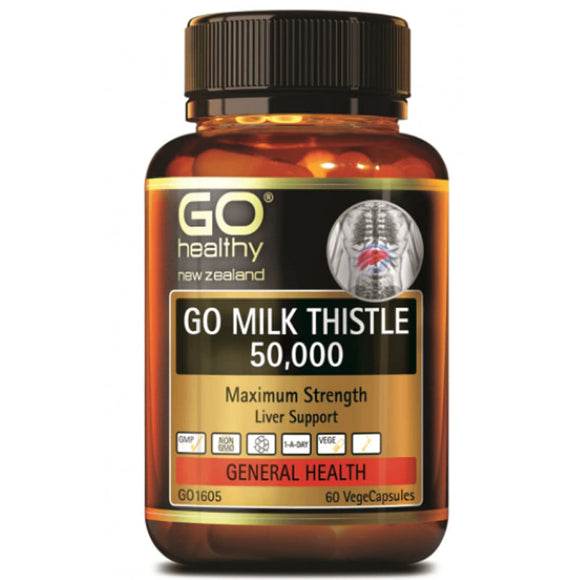 Go Healthy Go Milk Thistle 50,000mg Maximum Strength 60 Vege Capsules