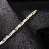 Gold Silver Titanium Steel Magnetic Therapy Health Link Bracelet Men Women