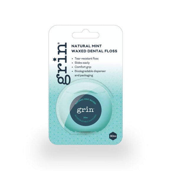Grin Natural Mint Waxed Dental Floss 30m