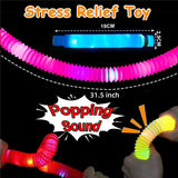 12 Pcs Halloween Pop Fidget Tubes Light up Toys Glow Sticks