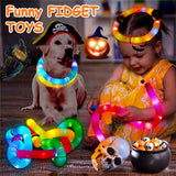 12 Pcs Halloween Pop Fidget Tubes Light up Toys Glow Sticks