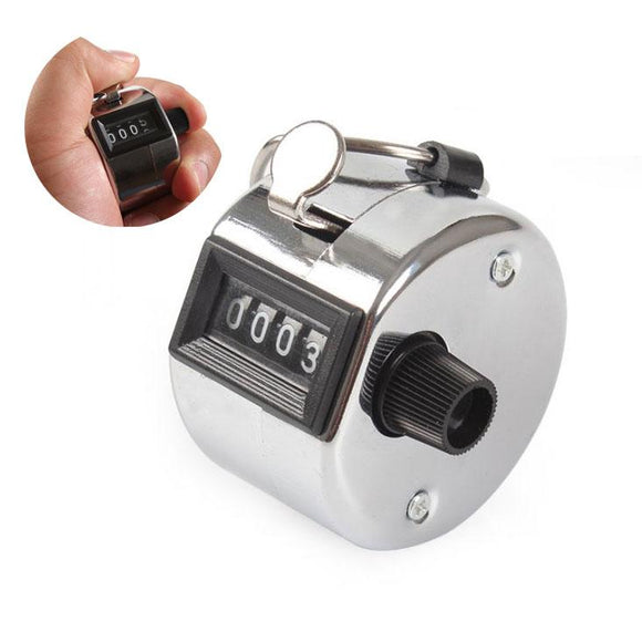 2 PCS 4 Digit Number Dual Clicker Golf Hand Tally Counter Metal