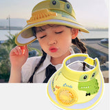 Children's Large Brim Sun Bonnet with Electric Fan