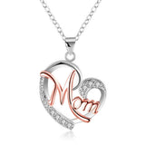 MOM Letter Heart Shape Pendant Necklace Mother's Day Gift