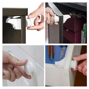 Magnetic Drawer Latch Cabinet Door Lock Limiter Security Locks