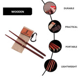 Mahogany Folding Chopsticks Outdoor Camp Picnic Travel