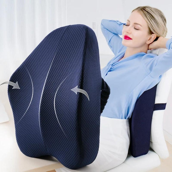 Memory Foam Lumbar Support Cushion Massage Pad for Office Chair Car