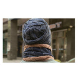 Men Winter Warm Scarf and Knitted Hat Beanies