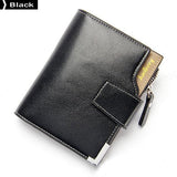 Mens Short Style Slim PU Leather Bifold Wallet Card Holder