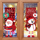 Merry Christmas Window Sign Banners Santa Hanging Feet Doll Hanging Flag