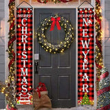 Merry Christmas Porch Banner for Front Door Porch Garden Indoor Party Decor