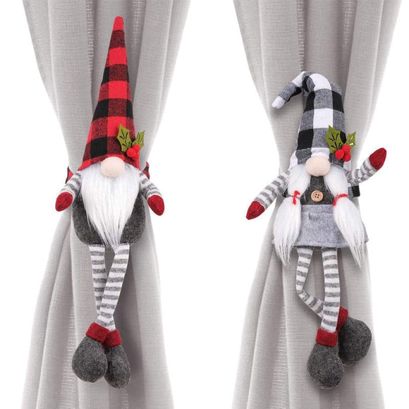 Mr and Mrs Gnome Curtain Tiebacks Holder Buckle Christmas Ornaments Decorations