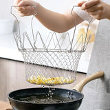 Foldable Frying Basket Kitchen Mesh Steam Rinse Strainer