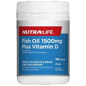 Nutra-Life Fish Oil 1500mg Plus Vitamin D - 300 Capsules