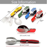 4 In 1 Outdoor Stainless Steel Spoon Folding Pocket Kits Home Picnic Hiking Travel Tools