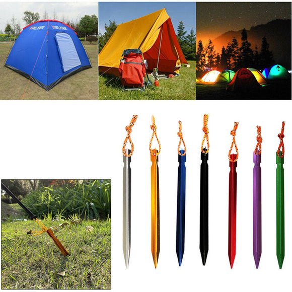 10PCS Outdoor Tent Stakes, Aluminum Camping Tent Ground Pegs