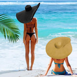 Oversized Beach Straw Hat for Women Large Wide Brim Visor Hats Summer Beach Cap