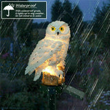 Owl Solar Powered LED Garden Night Lights Ornament Lamp