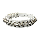 Adjustable PU Leather Pet Collar Punk Rivet Round Spikes Studded Dog Collars