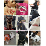 Adjustable PU Leather Pet Collar Punk Rivet Round Spikes Studded Dog Collars